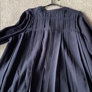 COS navy blue pleated cardigan S